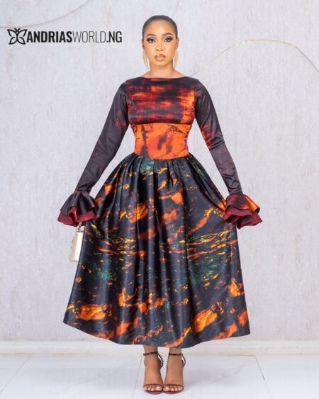 MULTICOLORED SKATER CORSET DRESS