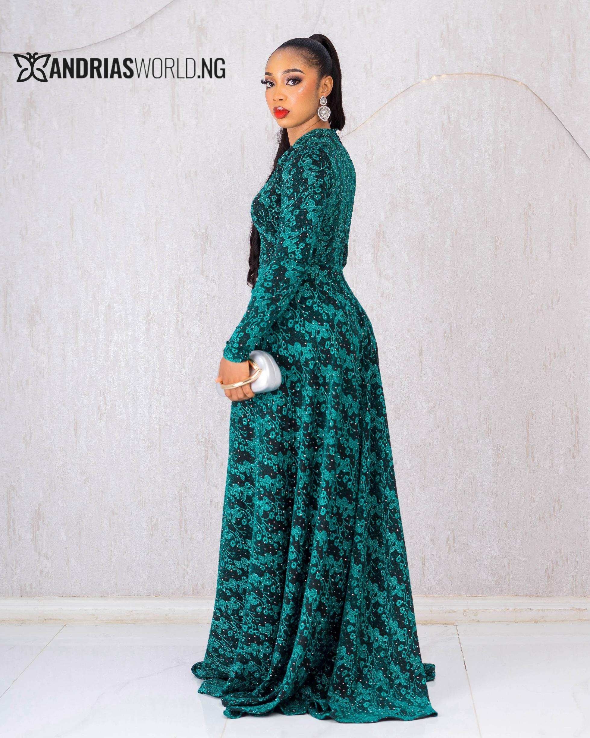 GREEN LONG SLEEVES MAXI DRESS GREEN LONG SLEEVES MAXI DRESS