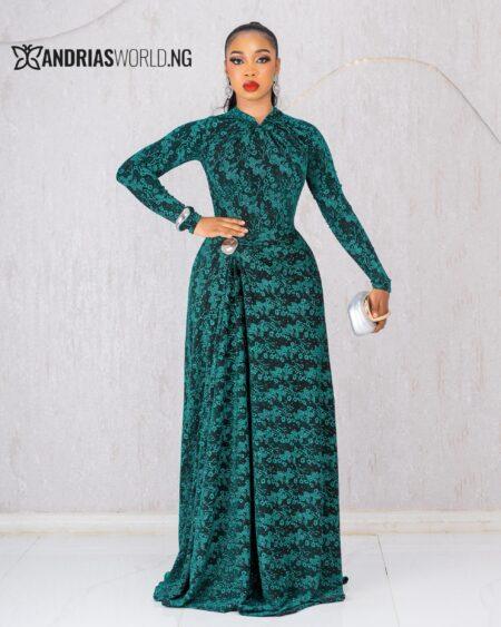 GREEN LONG SLEEVES MAXI DRESS GREEN LONG SLEEVES MAXI DRESS