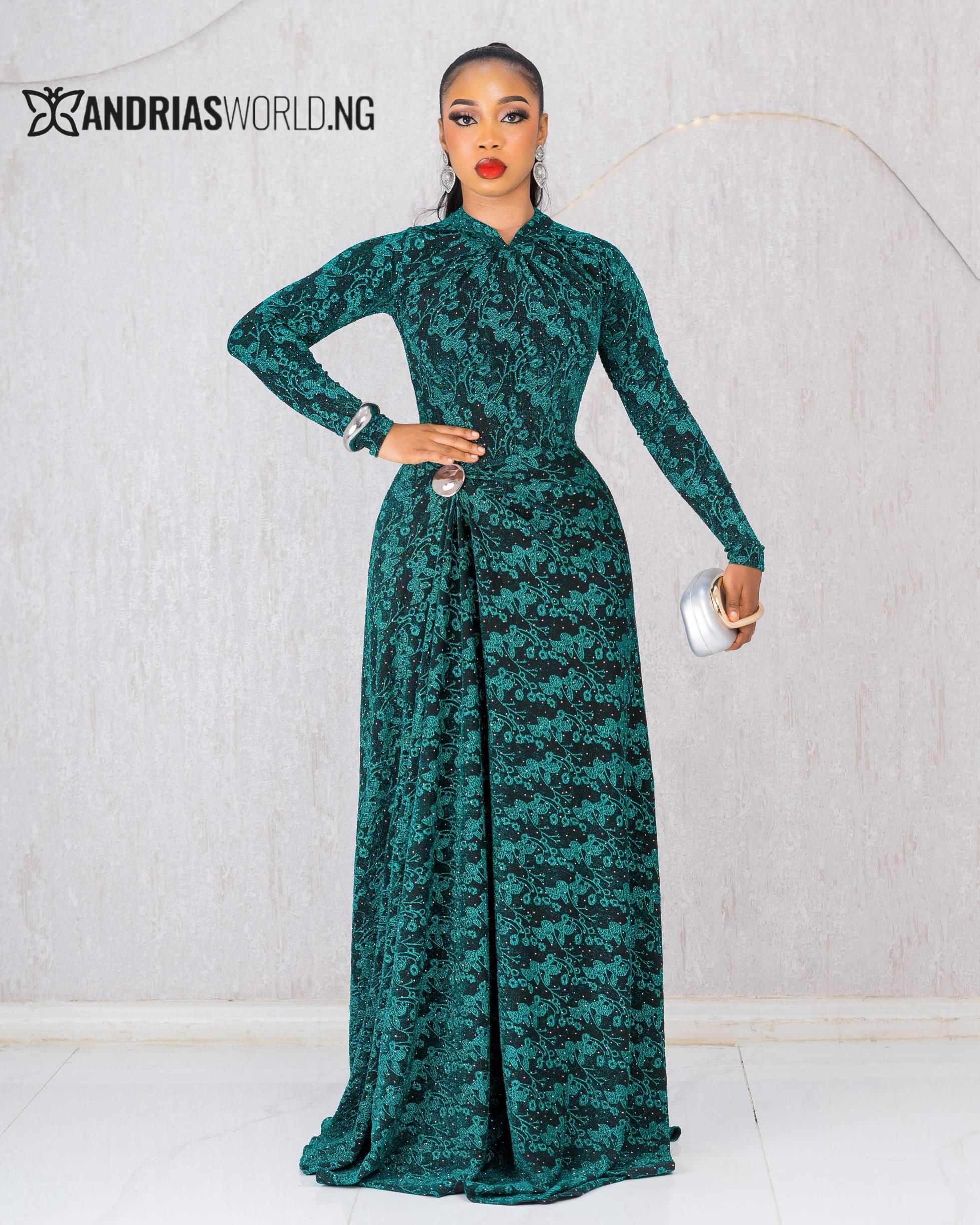 GREEN LONG SLEEVES MAXI DRESS GREEN LONG SLEEVES MAXI DRESS