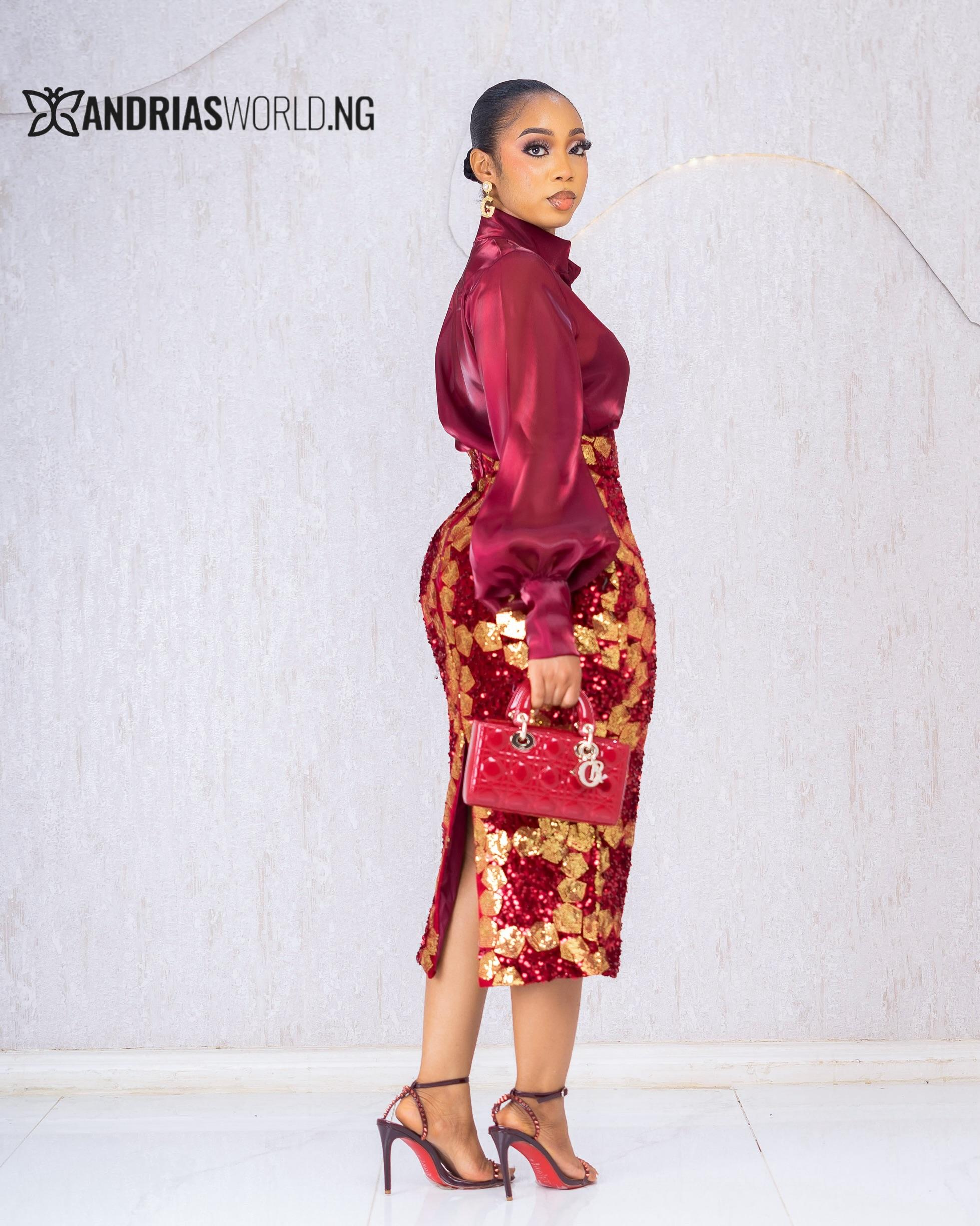 BURGUNDY TOP AND SEQUN SKIRT SET BURGUNDY TOP AND SEQUN SKIRT SET