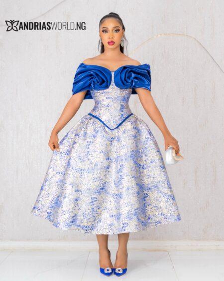 BLUE AND GOLD DAMASK CORSET SKIRT SET