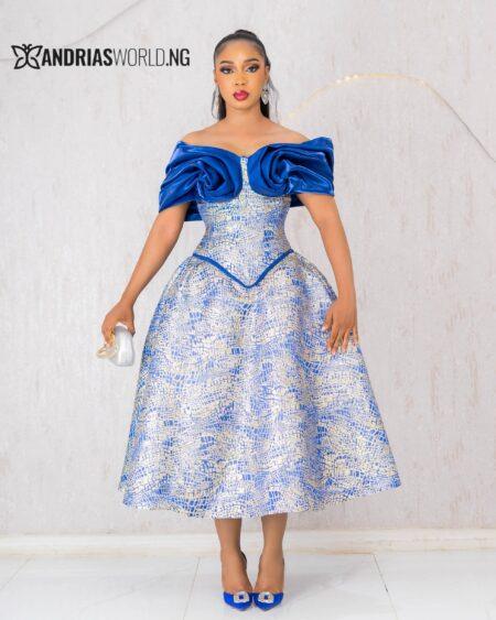 BLUE AND GOLD DAMASK CORSET SKIRT SET