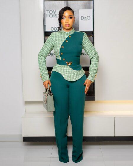 Green Tweed Trouser Set Green Tweed Trouser Set