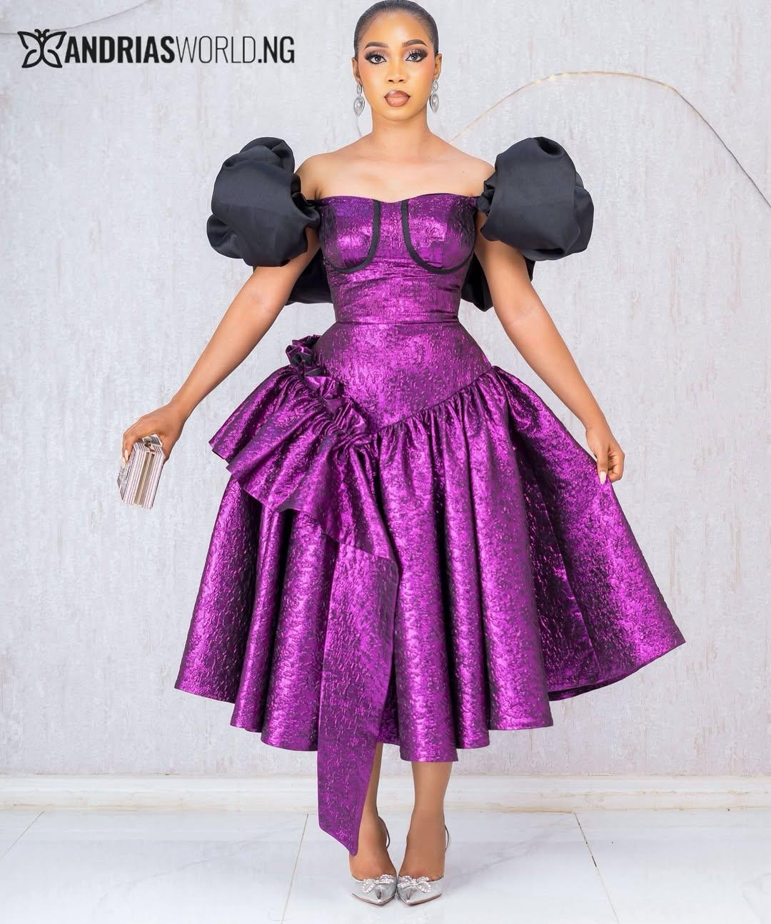 Purple shimmer damask skater dress Purple shimmer damask skater dress