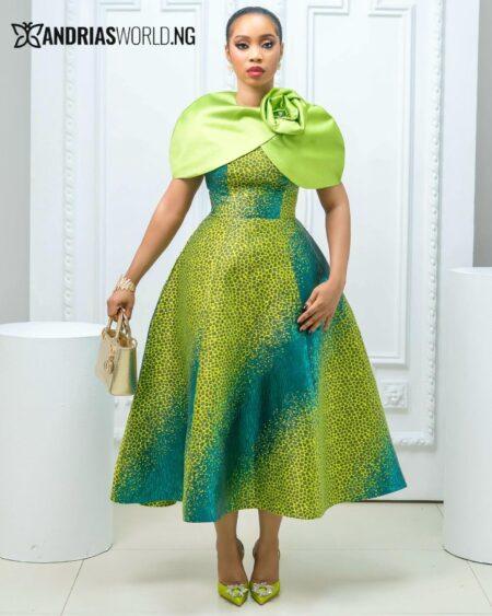 Two Piece Olive Damask Dress with Detachable Cape