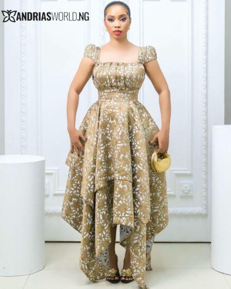 Gold and White Skater Dress