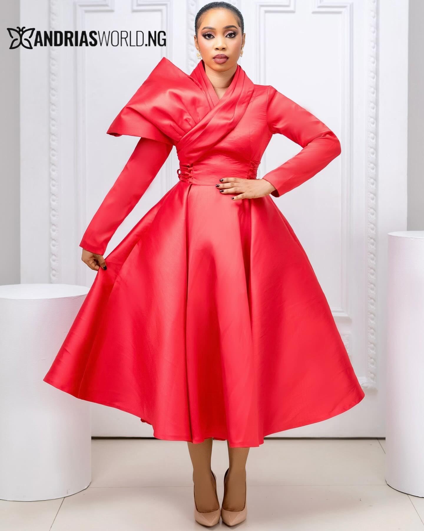 Red Mikado Long sleeve Skater Dress Red Mikado Long sleeve Skater Dress