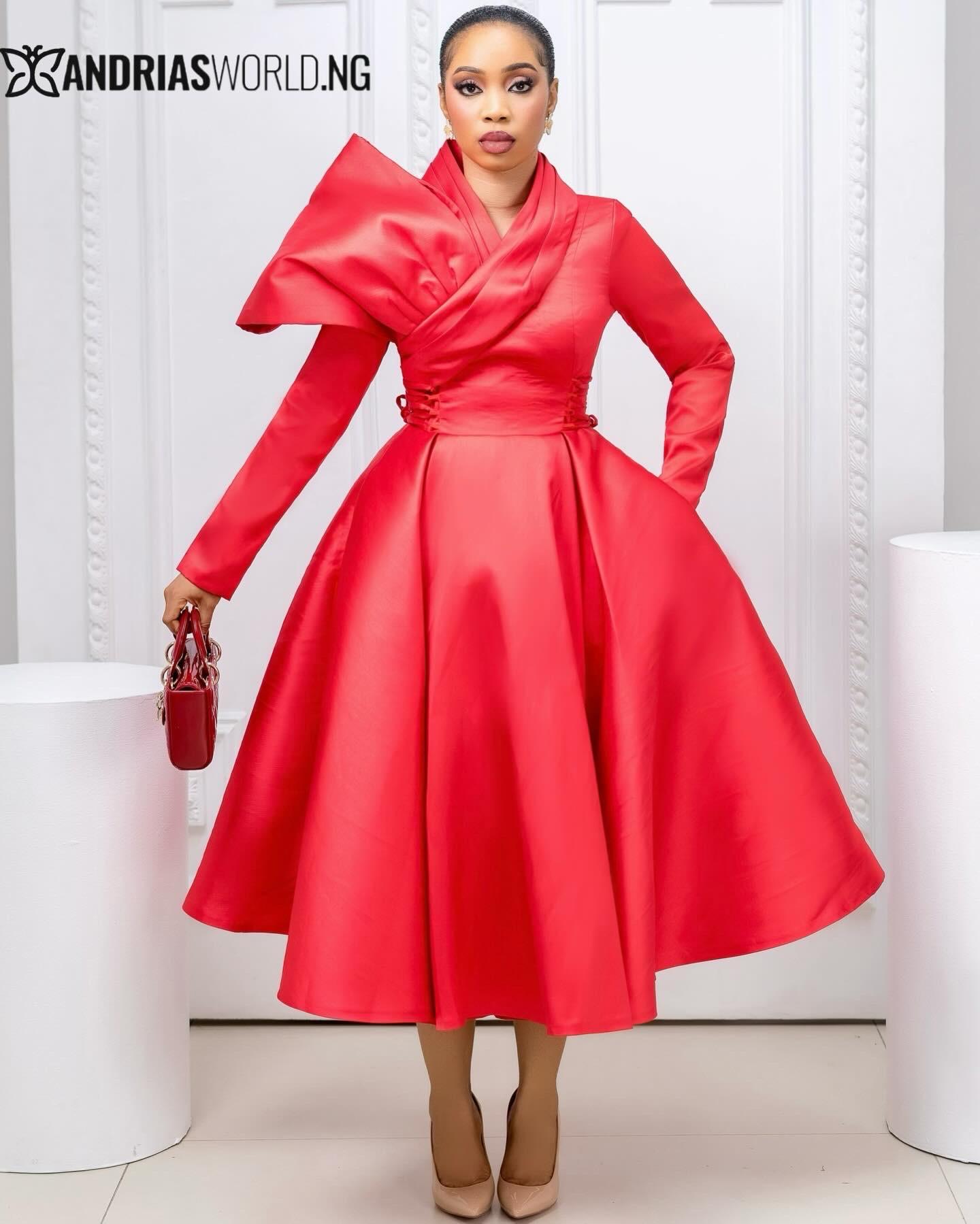 Red Mikado Long sleeve Skater Dress Red Mikado Long sleeve Skater Dress