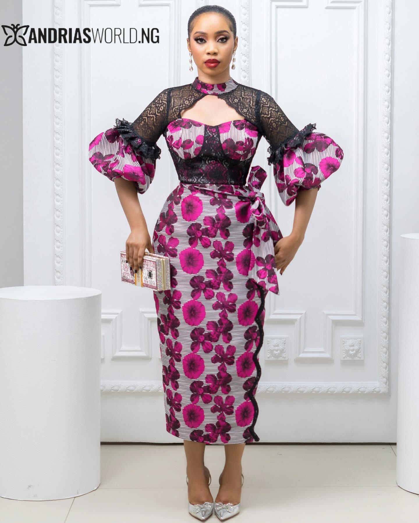 Pink and White Floral Damask Dress with Lace Pink and White Floral Damask Dress with Lace