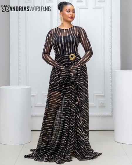 Black Mesh Maxi Dress