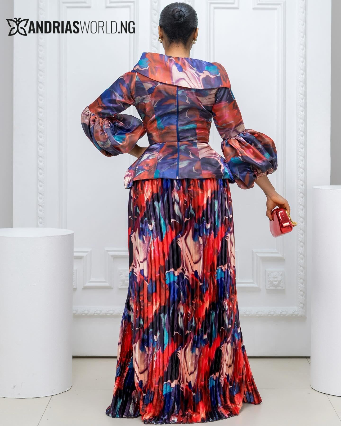 Multicolored Sunray Skirt with Organdy Top Multicolored Sunray Skirt with Organdy Top