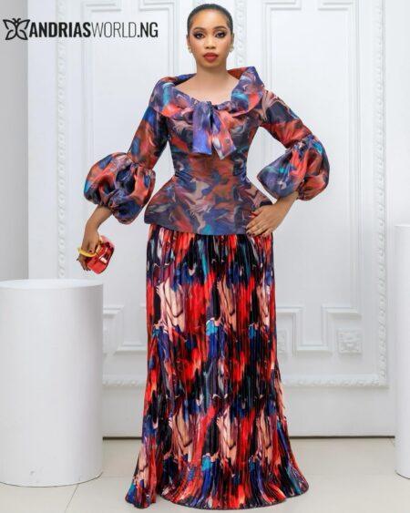 Multicolored Sunray Skirt with Organdy Top