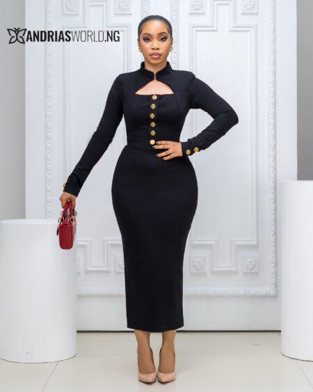 Black Military Structured Dress