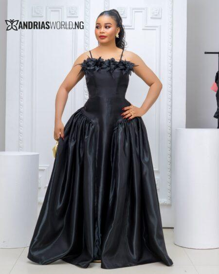 Black Liquid Mikado Sleeveless Dress