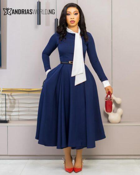 Navy Blue Skater Dress (Pre-order)