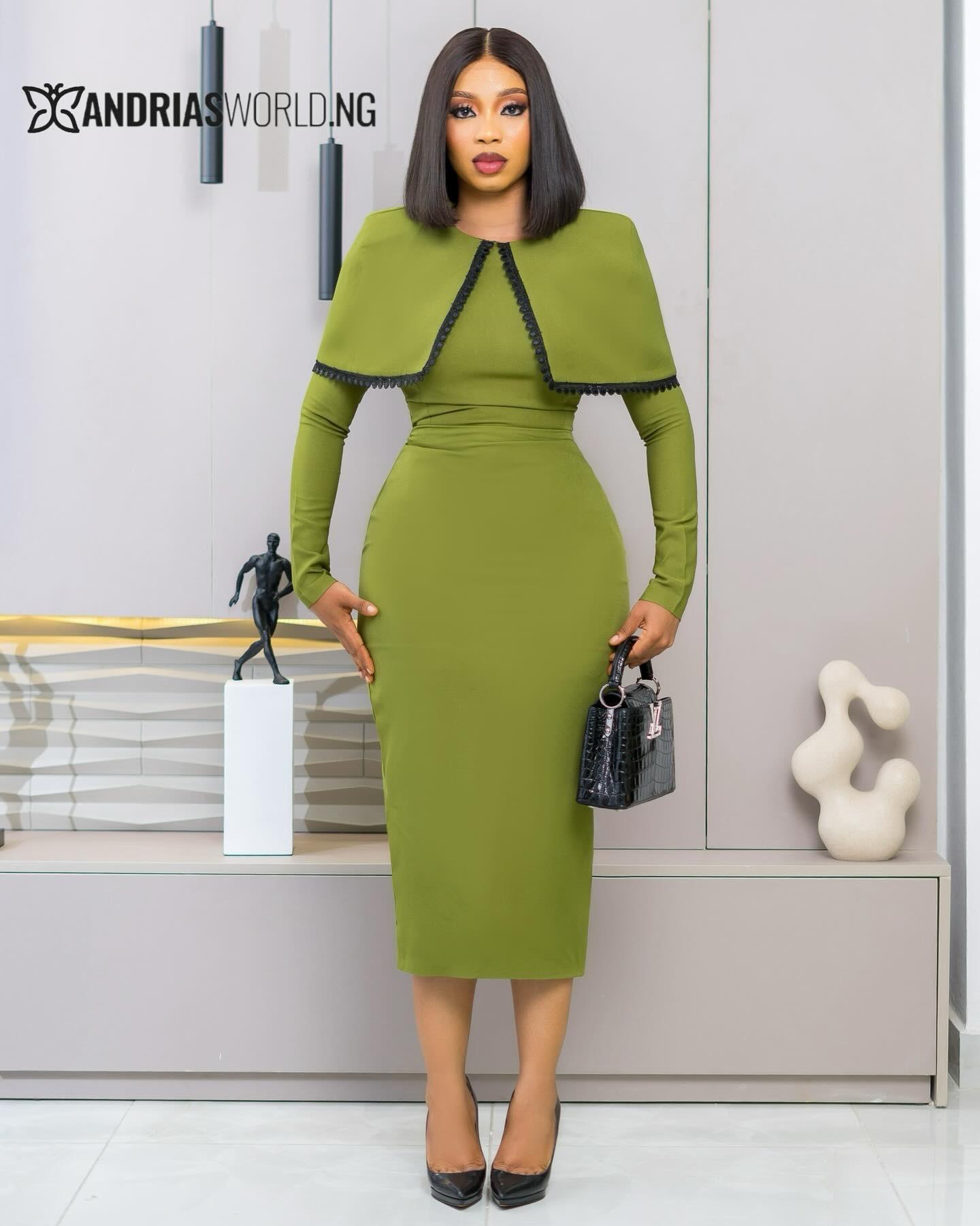 Olive Midi Dress with Cape Olive Midi Dress with Cape
