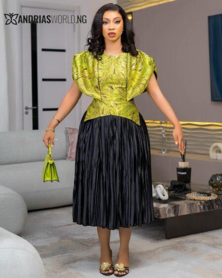 Olive Damask Skater Dress