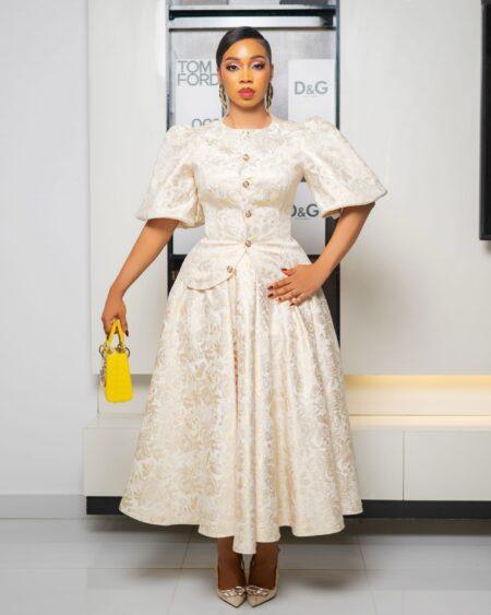 Cream Damask Skirt Set