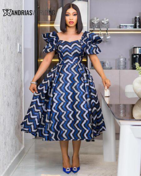 Blue and Silver Skater Dress