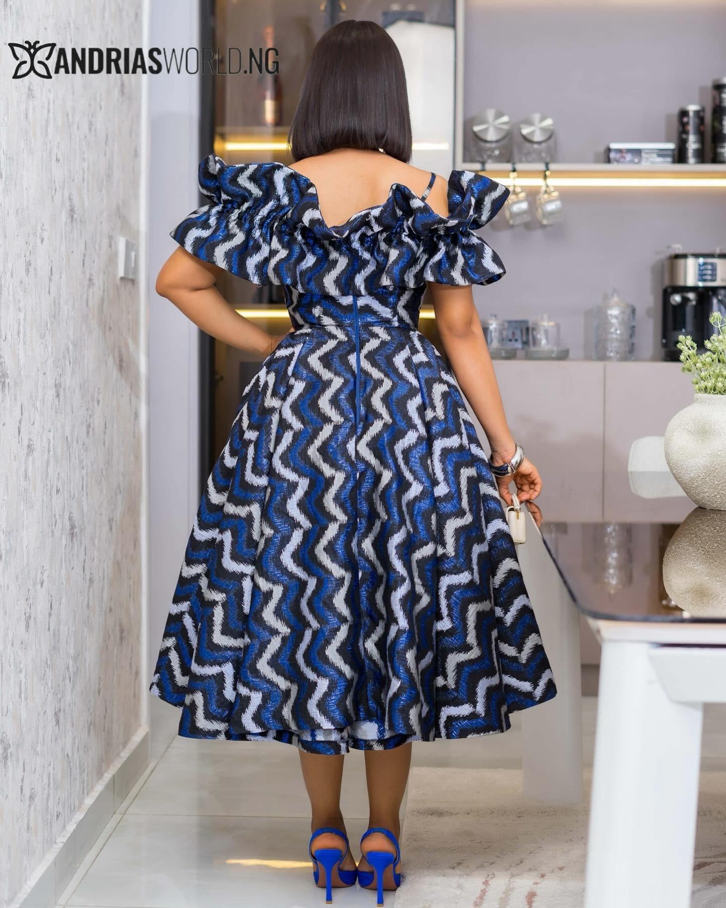 Blue and Silver Skater Dress Blue and Silver Skater Dress