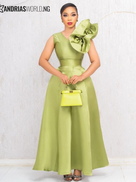 Green Mikado Skater Dress