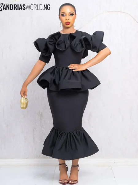 Black fishtail dress