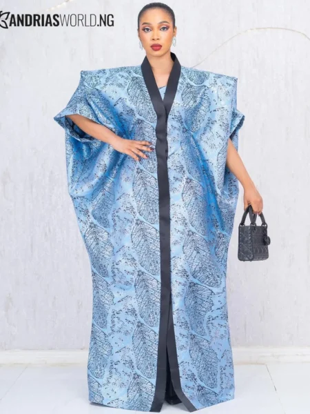 Blue and black 3-piece damask set