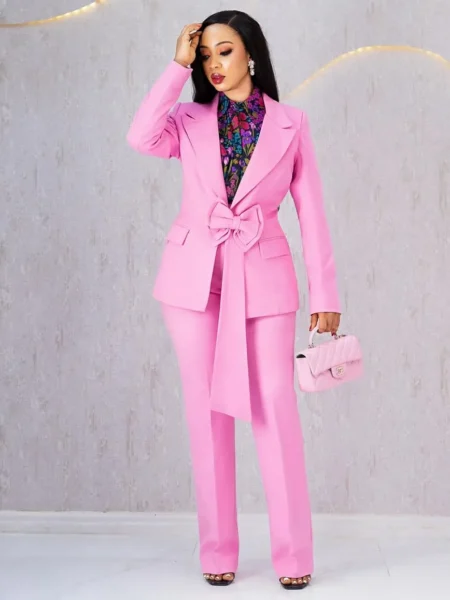 Pink Bow Trower Suit