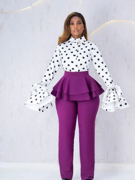 Black and white polka dot top (TOP ONLY)