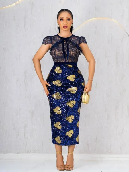 Blue and Yellow lace dress (Copy)