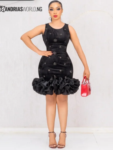 Black suede pattern with ruffles