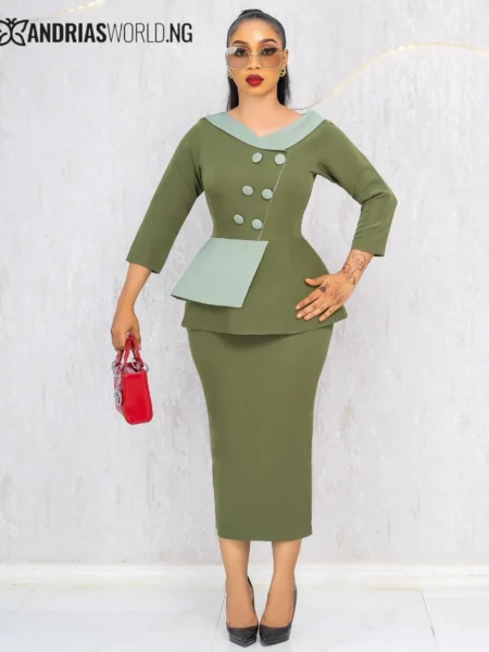 Green midi dress
