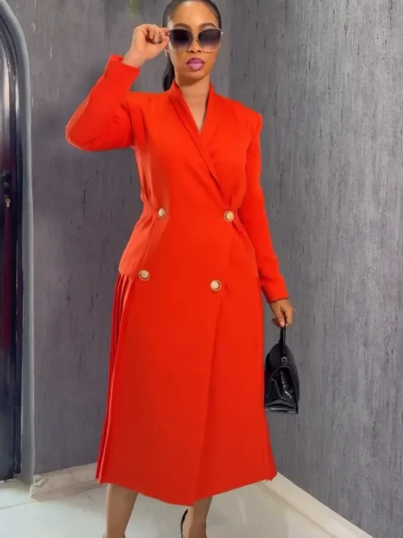 Orange blazer dress