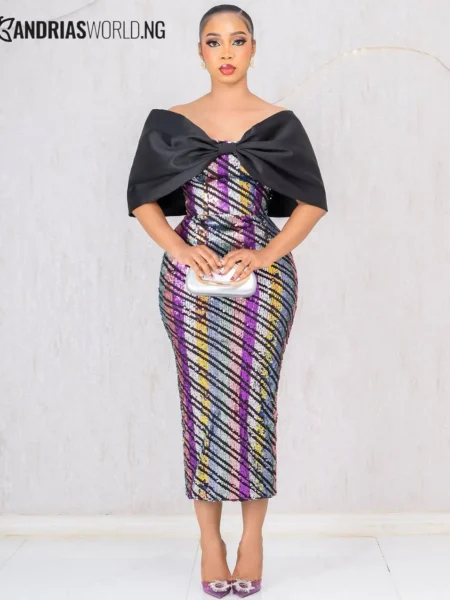 Multicolored sequin corset dress
