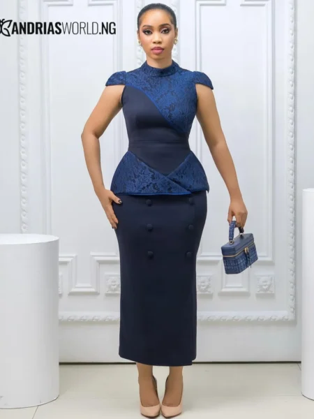 Blue Sleeveless Midi Dress