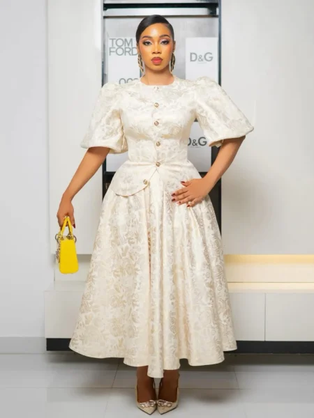 Cream Damask Skirt Set