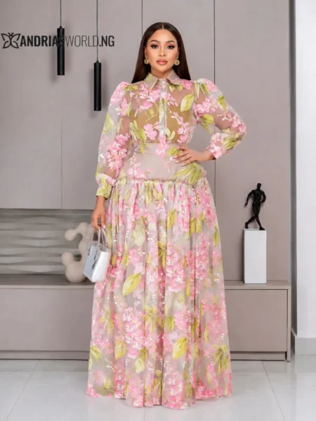 (PRE-ORDER) Sheer Organza Two-piece Skirt Set