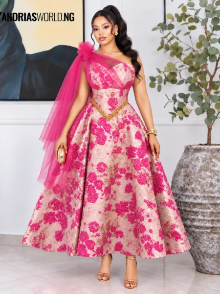 Pink Damask skater dress (pre-ord)