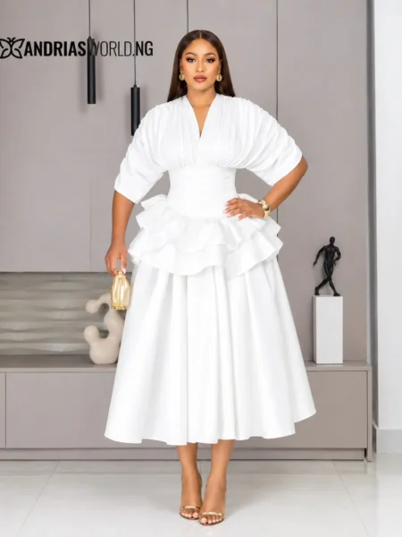 (PRE-ORD) White Corset Tier Dress
